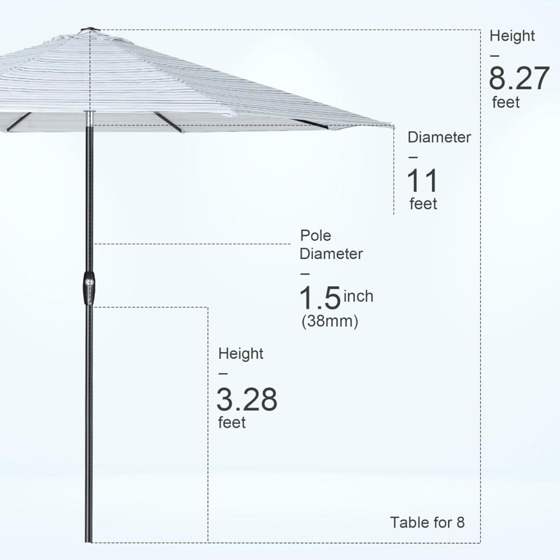 Parasol de plage 8 po Crayford