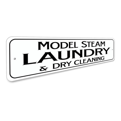Model Steam Laundry Aluminum Sign