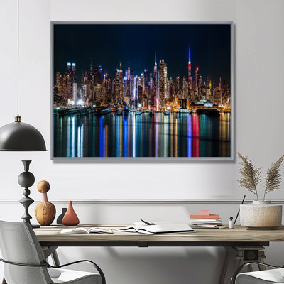 " New York Midtown Night Panorama "
