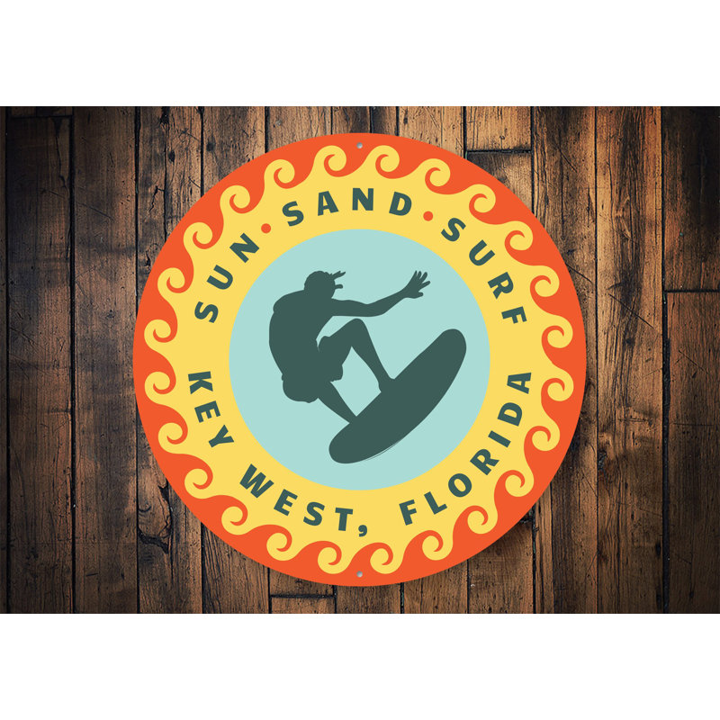 Panneau en aluminium Sun Sand Surf Key West, H 18 po x l 18 po x P 0,06 po