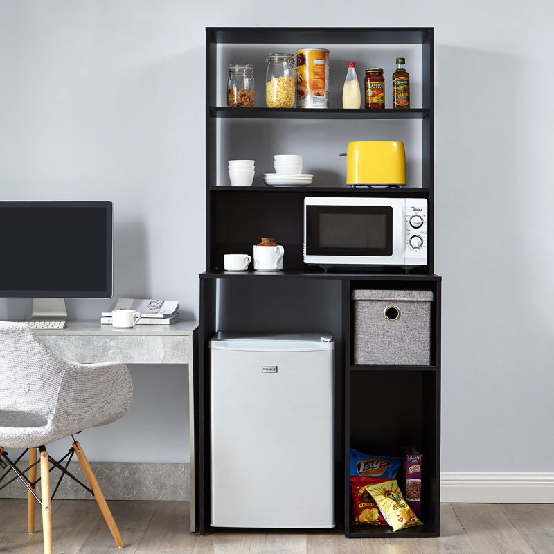 Burdue 33.75'' W Metal Shelving Unit, Black