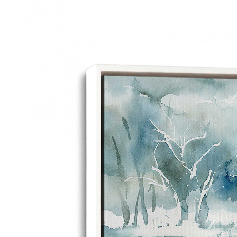 Imprimé sérénité «Frozen Forest», Cadre blanc, H 24,75 po x l 36,75 po x P 1,75 po