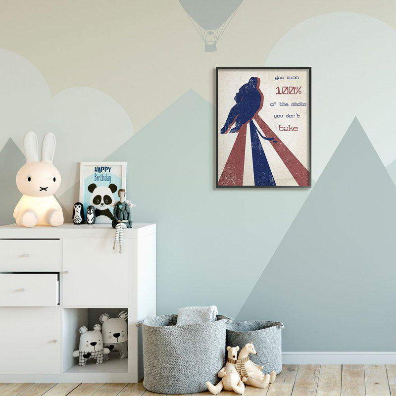 Décoration murale pour enfants Feldman, H 30 po x l 24 po x P 1,5 po, Giclée encadrée noir minuit