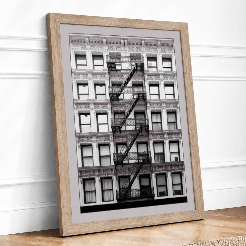 Urban Fire Escape Industrial - Print, A2 - 59.4 x 42.0 cm, Oak