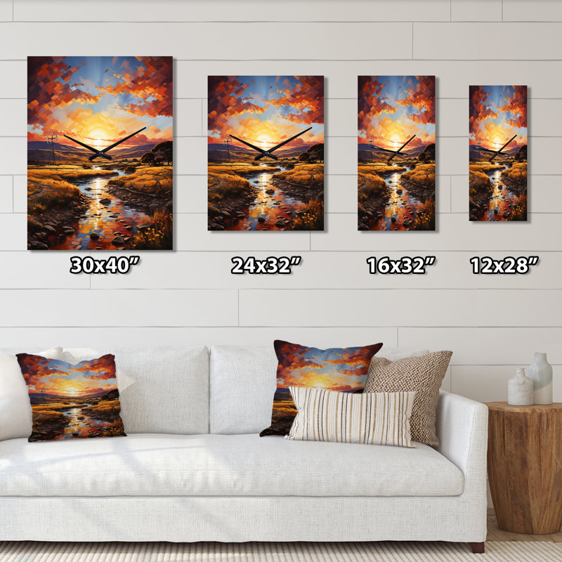 Horloge murale moderne Wind Turbines, Grand