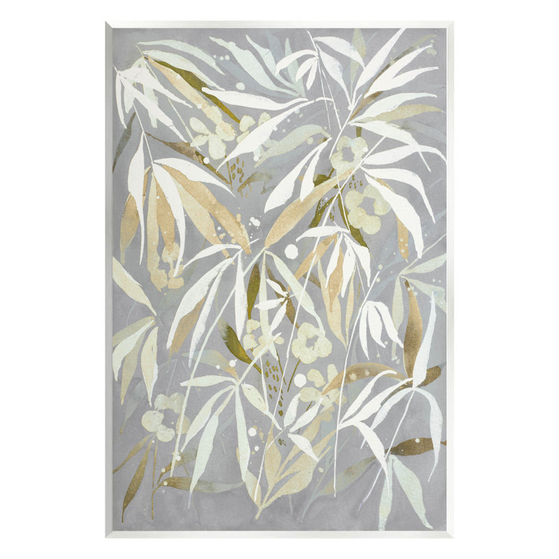 Abstract Botanical Leaves Graphic Art on MDF Wood