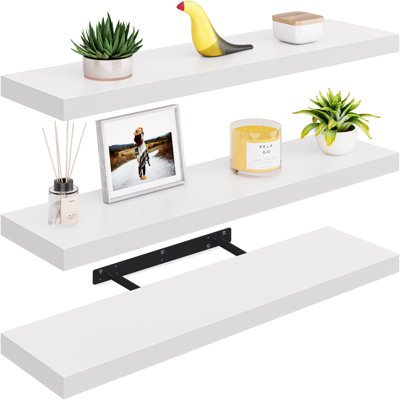 Ensemble de 3 tablettes flottantes Miami, 36 po de longueur, en bois, profondeur 6 po