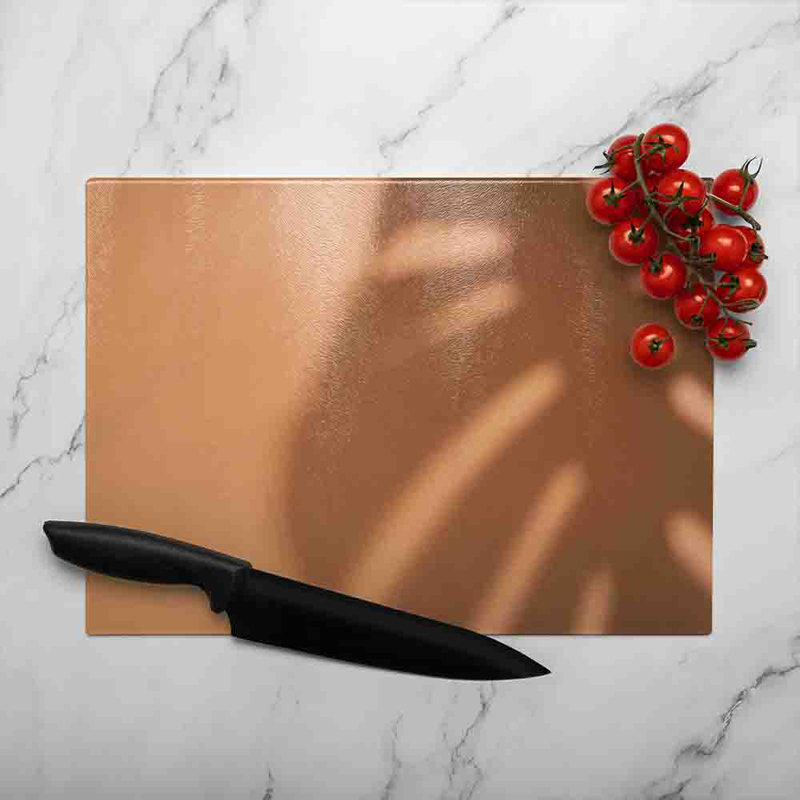 Monstera Shadow Glass Chopping Board, 40cm L x 28cm W