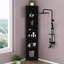 Armoire de rangement d'angle, haute avec 2 portes et 3 tablettes, tablettes réglables, tablette ouverte pour la salle de bain, la cuisine et le salon-1223092895