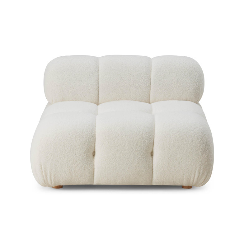 Chesnie Cream Vegan Shearling Modular Armless Chair