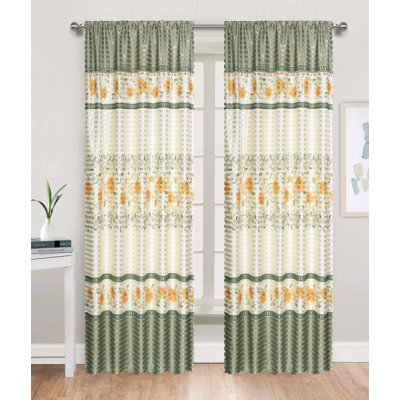 Paire de rideaux obscurcissant avec passe-tringle Floral