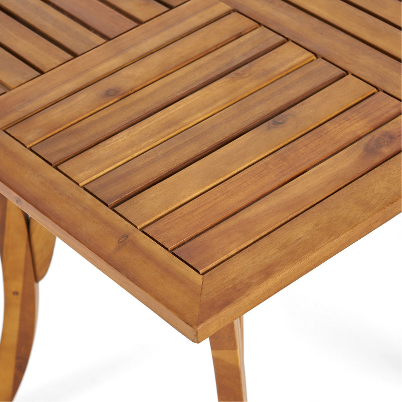 Table carrée 31,5 po en bois pour la détente en plein air - patio paisible avec finition ajoutant du charme à