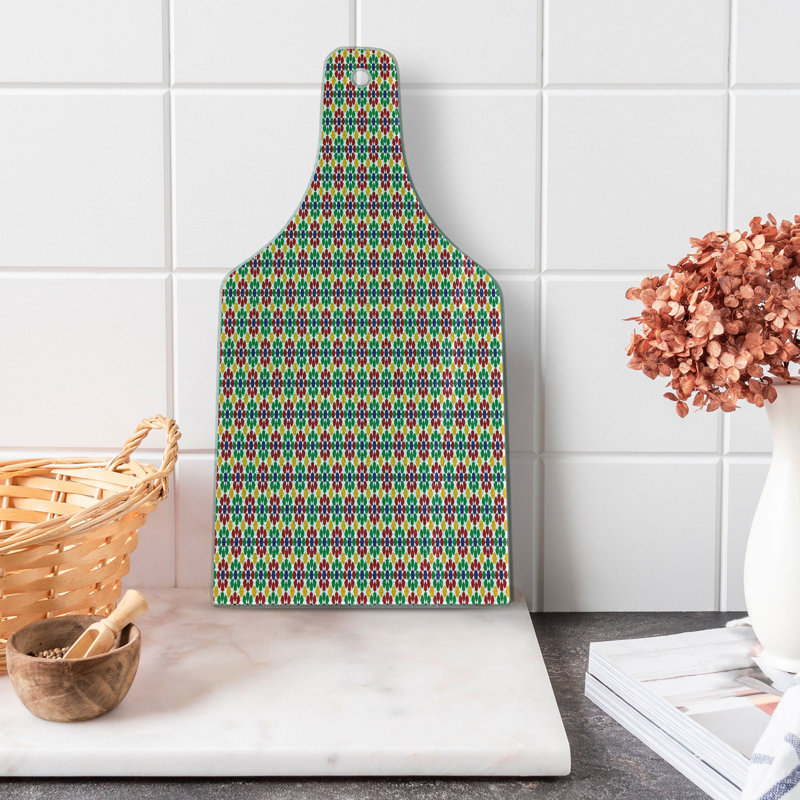 Planche à découper en verre trempé Ambesonne Étoile marocaine Zellige multicolore