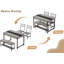 Ensemble de table et de chaises pour 4 personnes, de style campagnard, avec 2 chaises, banc et tiroirs de rangement, gris-1872363041