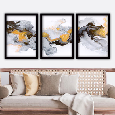 3 Piece Single Picture Frame Painting on Wood