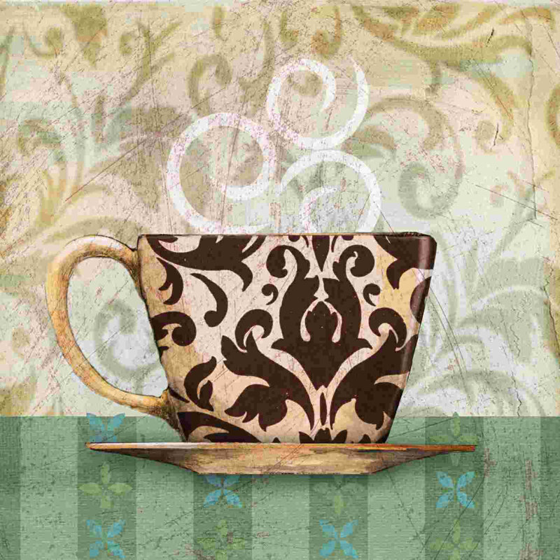 «Swirly Coffee Cup 2», impression sur toile tendue, L 12 po x H 12 po