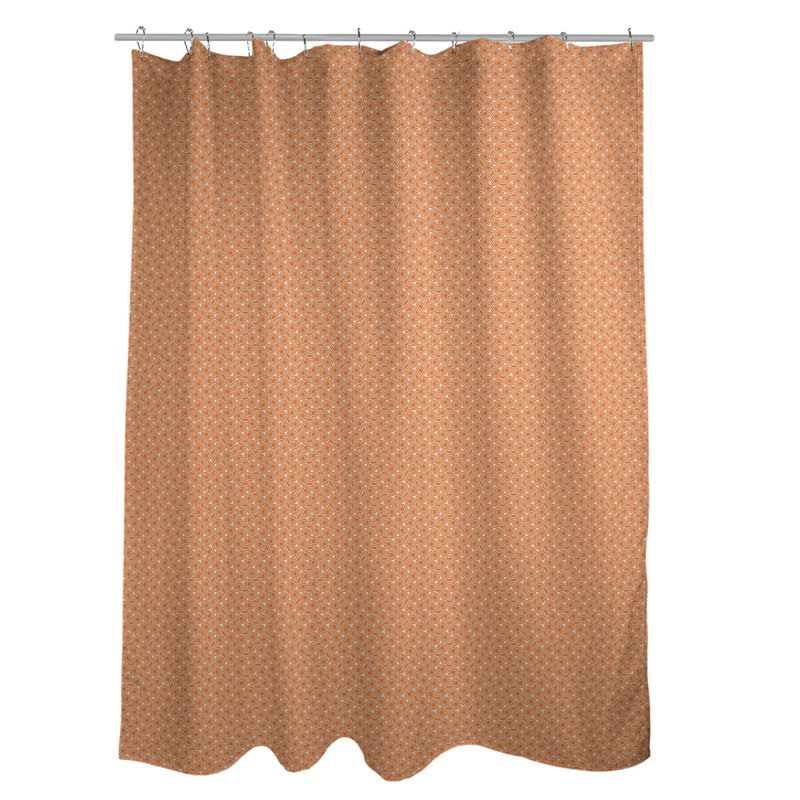 Rideau de douche simple hexagonal classique, Orange, Classic Hexagonal