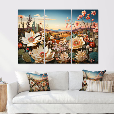 «Modern Cactus Country Charm I», ensemble d'art mural