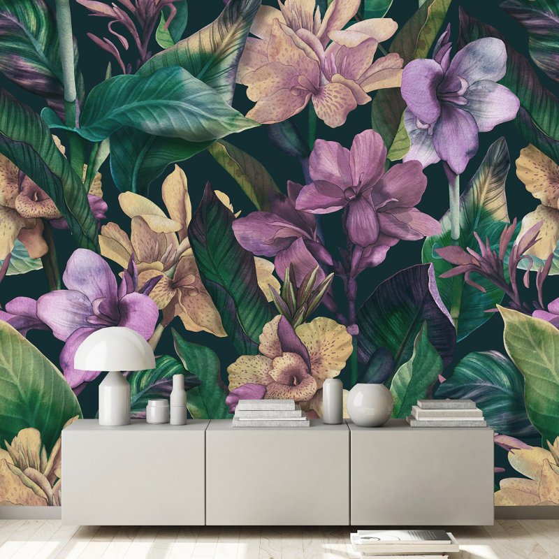 Peel & Stick Floral Wall Mural, 8.33' W x 8.33' L