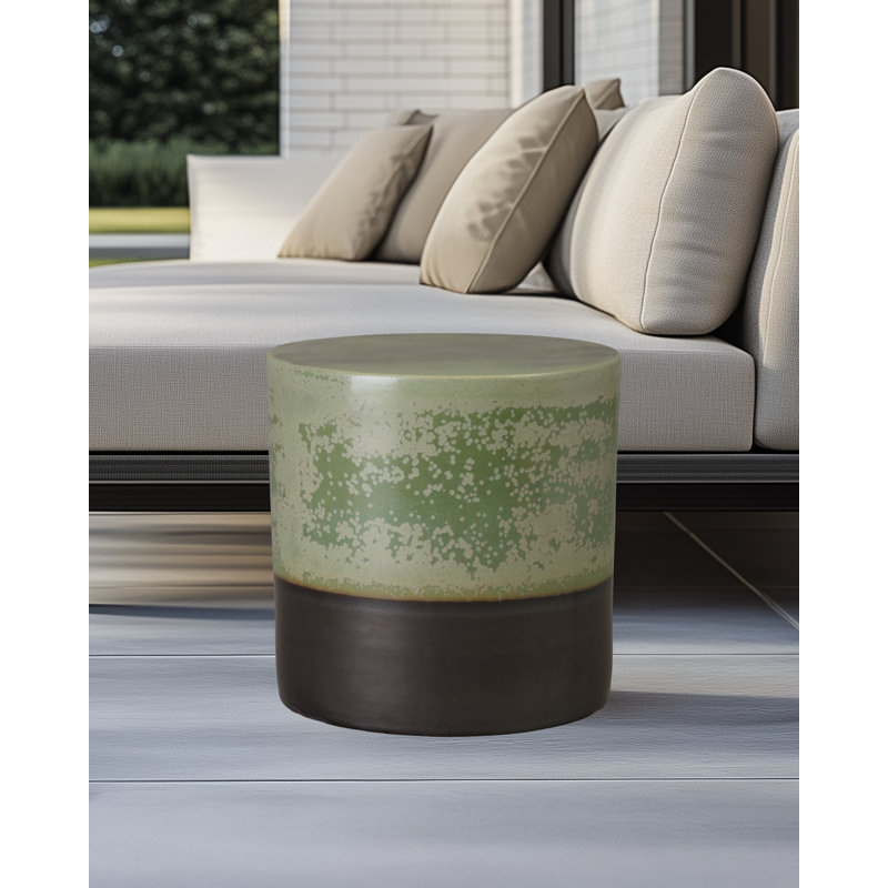 Tabouret d'appoint Moyrin, Vert moucheté