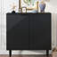Armoire d'appoint moderne minimaliste Mirod avec tablettes réglables et porte géométrique élégante-433357847