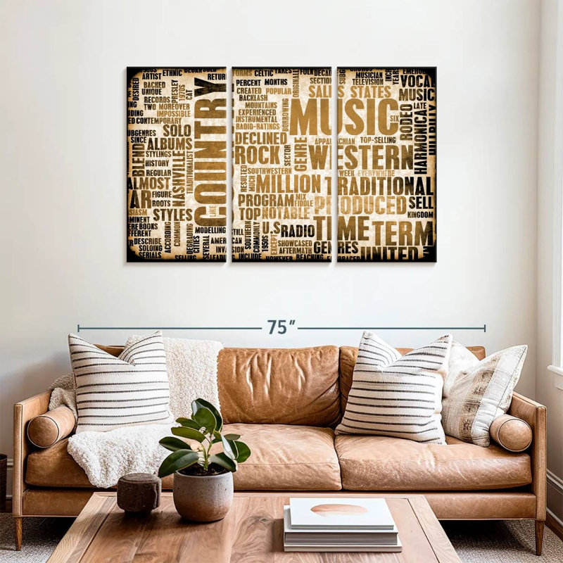 Abarca Country Music Words, H 36 po x l 57 po