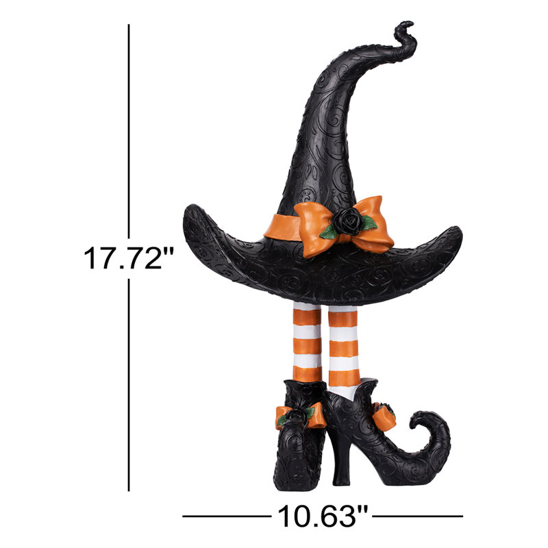Décoration de table d'Halloween sorcière chapeau et pattes