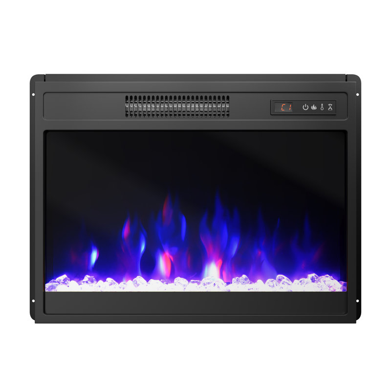 Abimael 22.99'' W Black Electric Fireplace Insert