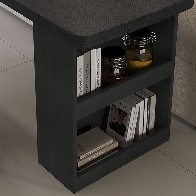 Bureau rectangulaire en bois massif noir, H 29,53 po x l 70,87 po x P 23,62 po