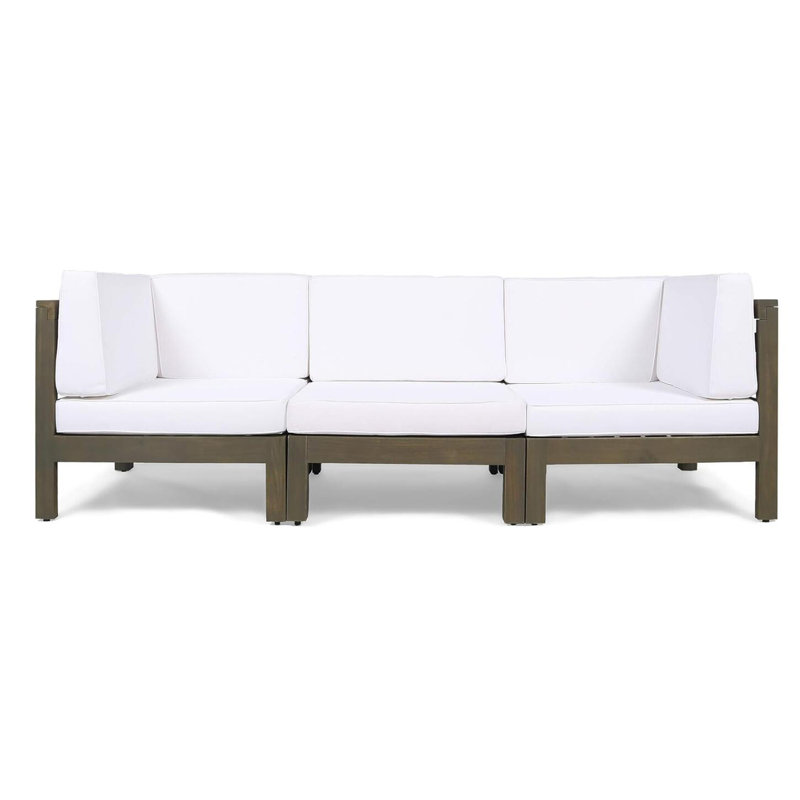 Ensemble de canapé 3 pièces, Blanc, Blanc