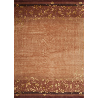 Tapis présidentiel en terre cuite noué à la main à motif floral