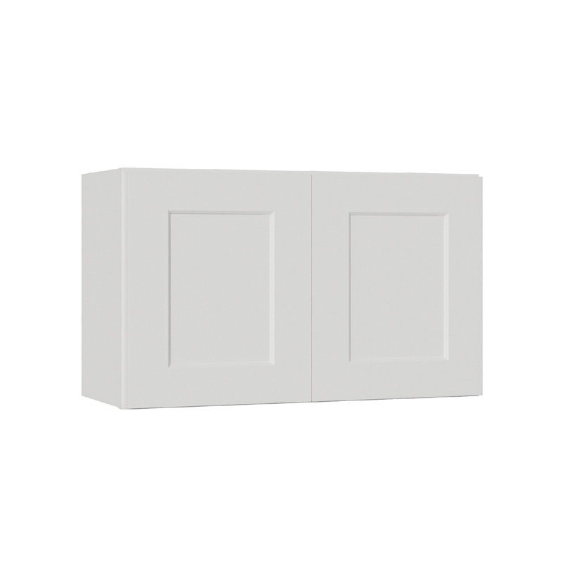 Petite armoire murale en bois massif - l 30 po x P 12 po x H 18 po, peinte en blanc, prête à assembler