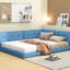 Lit double tapissier avec couvre-matelas en lin bleu-1967944131-1967944133