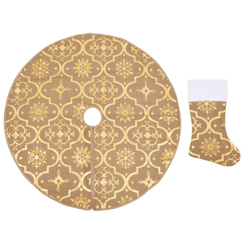 Tapis d'arbre de Noël artificiel Luxury, L 36 po, Jaune