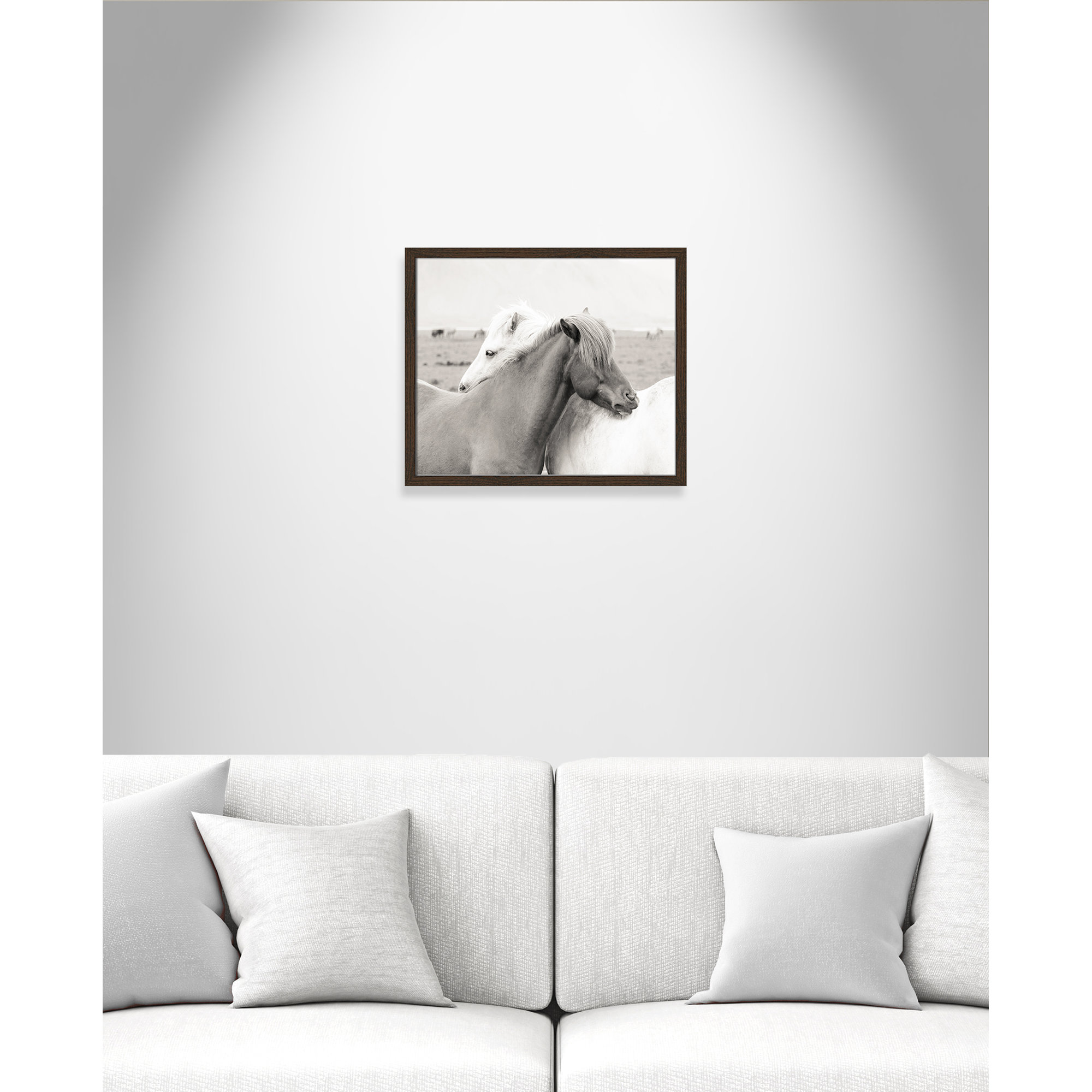 Icelandic Meadow Horses by Danita Delimont - Picture Frame Photograph on Paper, Walnut Wood Grain Framed