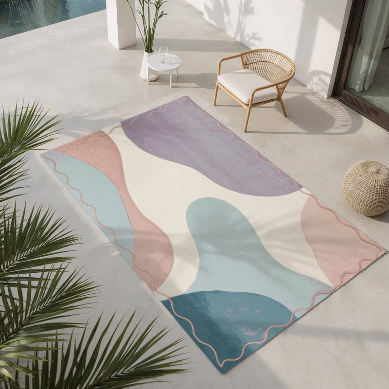 Tapis intérieur et extérieur Oceanic Blush, Rectangle 9 pi x 12 pi