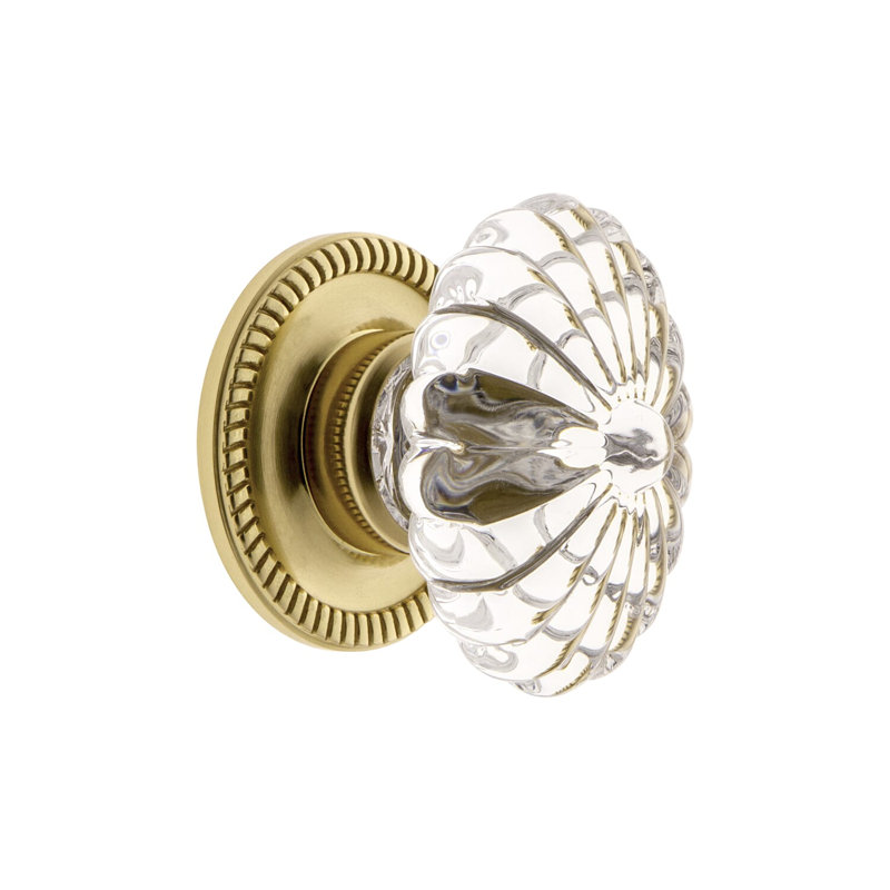 Burgundy Cabinet Knob, Polished Brass