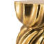 14X14x18.7" Gold Magnesium Accent Stool With Sculptural Swirl Design, Contemporary Side Table, Decorative Display Stand, Or Extra Seating Option