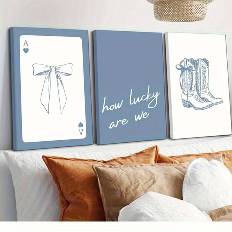 3 Piece Wrapped Canvas Print, 45 cm H x 90 cm W