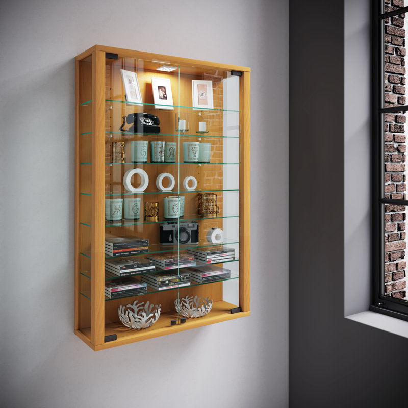 Berry Hill Display Cabinet with Lighting, Beech