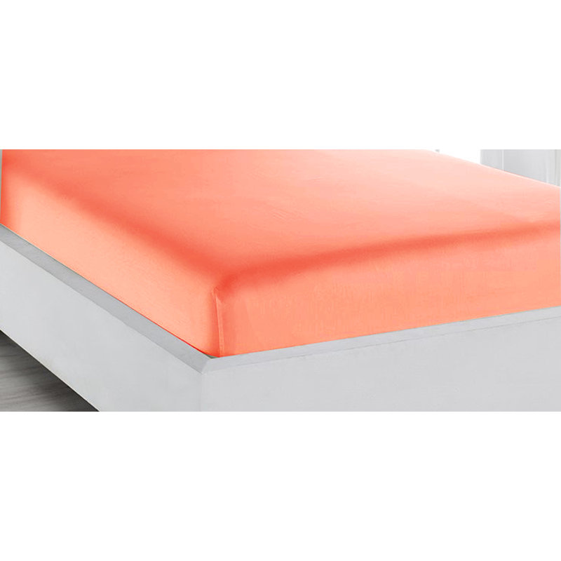 Ensemble de draps en micro-fibre, Ensemble de draps pour grand lit + drap-housse + 2, Orangé