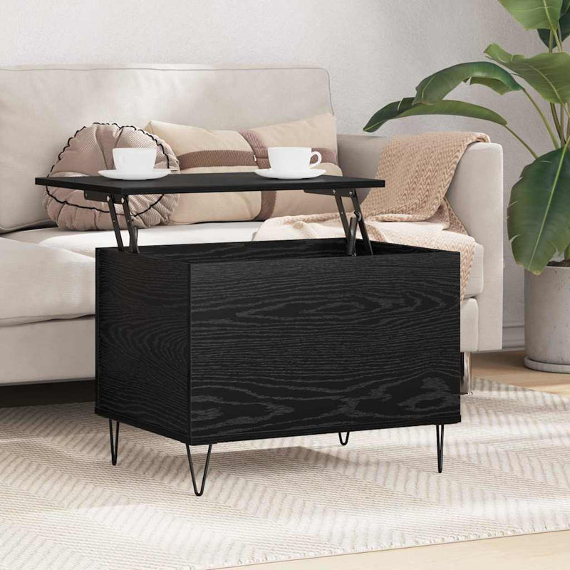 Lift Top Coffee Table with Storage, Black Oak