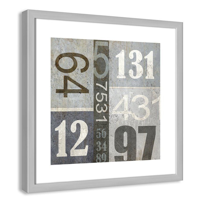 Art numérique encadré, H 16 po x l 16 po x P 1,18 po, Encadré de boîte argent