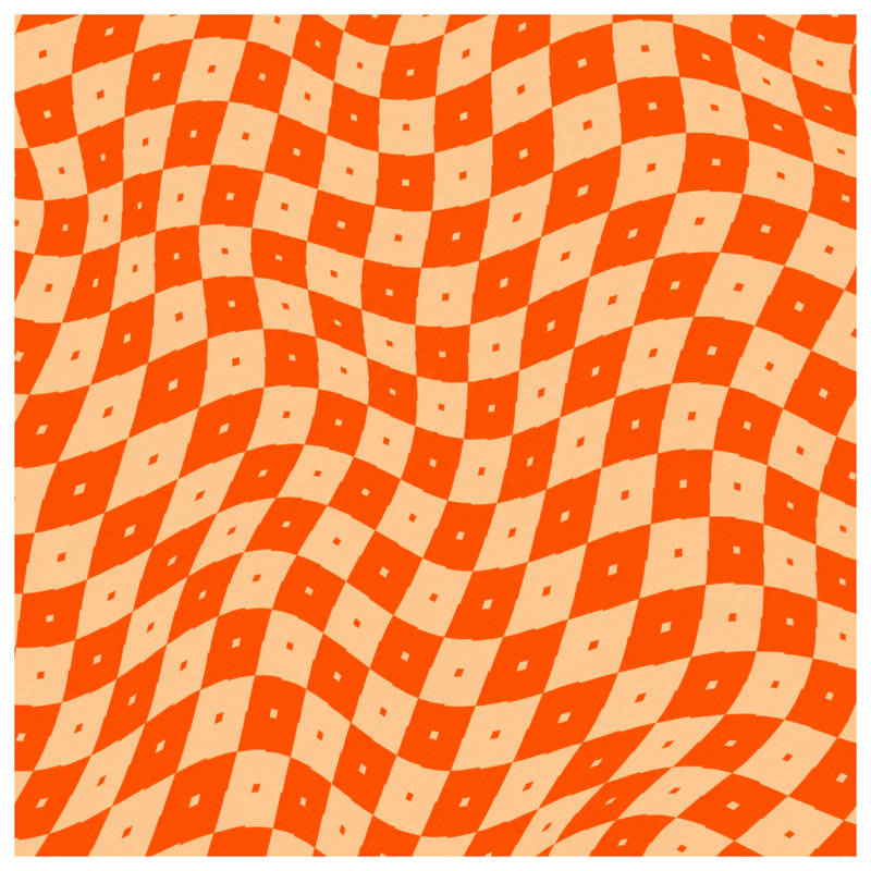 Orange Beige Checkered Comforter, Twin Extra Long