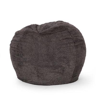 Fauteuil à billes arrondi en fausse fourrure 3 pieds Vida, brun / beige