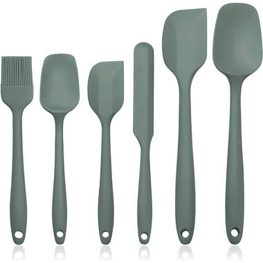 6pc Kitchen Utensils Food Grade Nonstick Easy to Clean Dishwasher Safe for Baking,Cooking,Mixing (Green) Enjoy Time