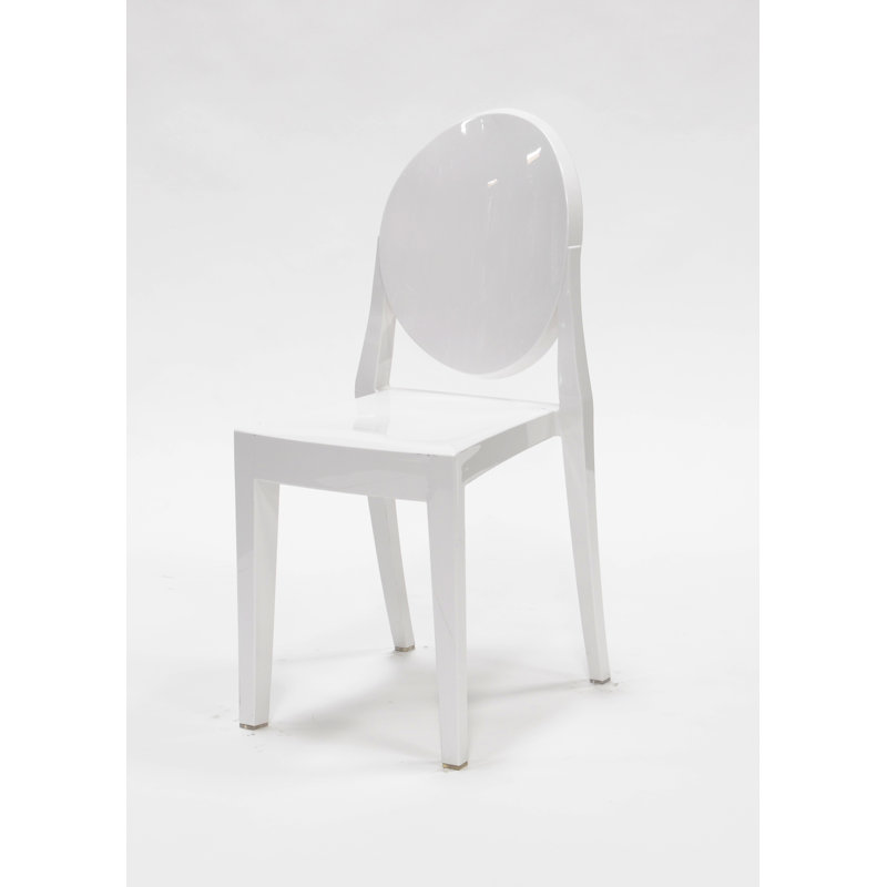 Chaise empilable sans accoudoirs Phantom, Blanc