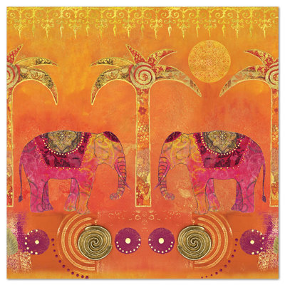Exotic Elephants Master by Andrea Haase - No Frame Painting on Plastic / Acrylic