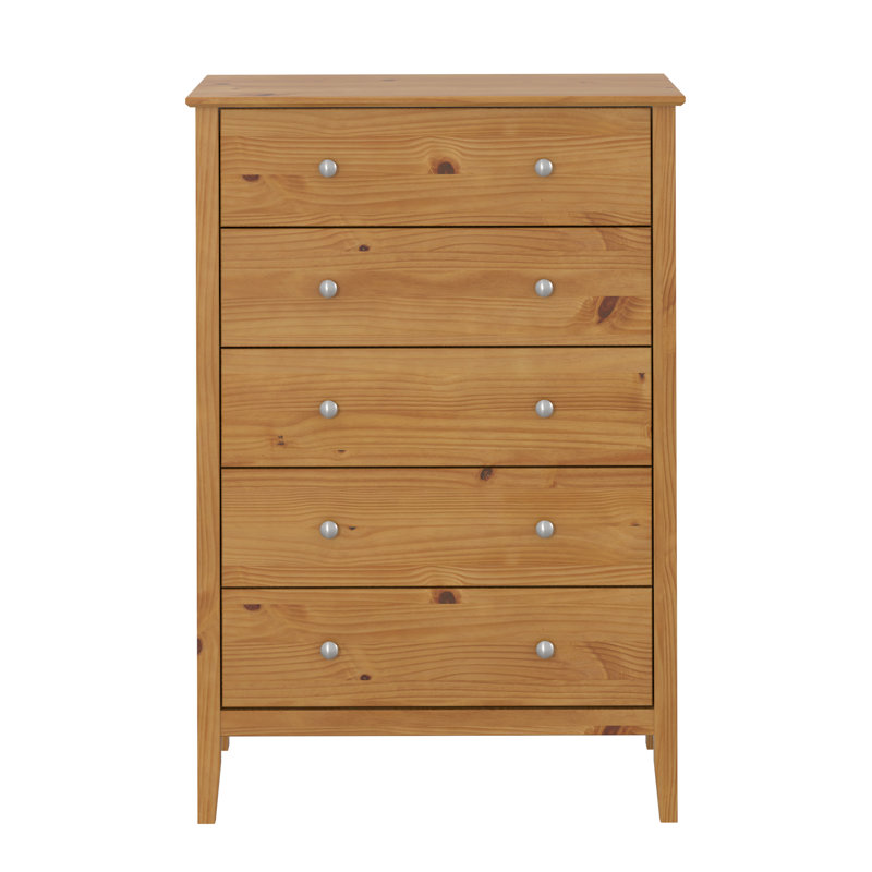 Commode 5 tiroirs Arzell, Miel