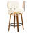 27" Set of 4 Swivel Faux Leather Counter Height Bar Stools with Backrest,Cream White-1520756217